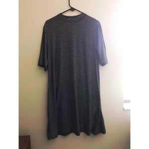 Black and white striped dress